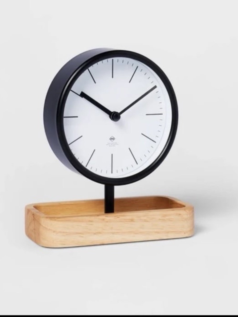 6.5" Desk Clock with Wood Tray-Threshold